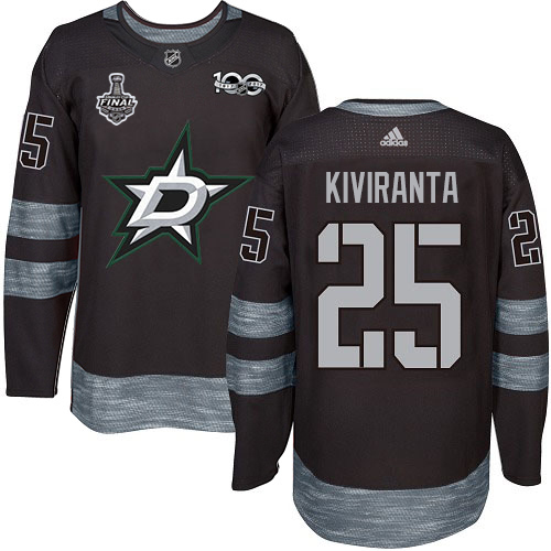 Adidas Men Dallas Stars #25 Joel Kiviranta Black 1917-2017 100th Anniversary 2020 Stanley Cup Final Stitched NHL Jersey->dallas stars->NHL Jersey